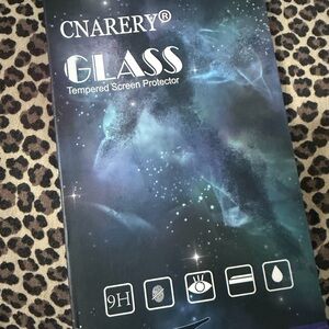 CNARERY Tempered Glass Screen Protector - Black/Blue Galaxy Packaging for 23